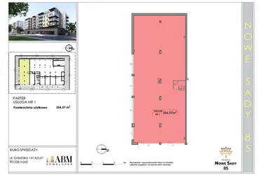 Rzut - Lokal użytkowy na sprzedaż 1 pokój o powierzchni 353,99 m² - numer U1 w Nowe Sady 85