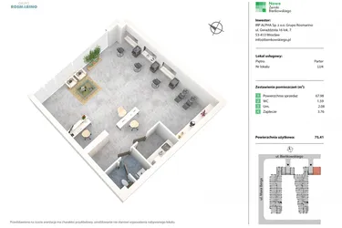Rzut - Lokal użytkowy na sprzedaż 1 pokój o powierzchni 79,25 m² - numer LU4 w Nowe Żerniki Bieńkowskiego