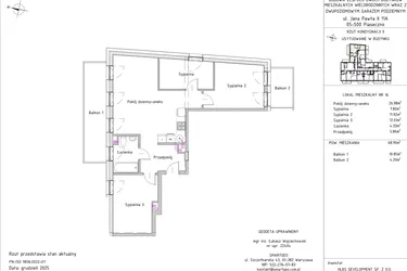 Rzut - Mieszkanie na sprzedaż 4 pokoje o powierzchni 68,9 m² - numer B1 – M1.7 w Primacasa