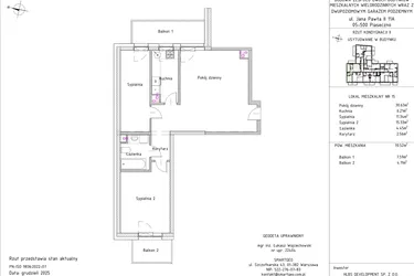 Rzut - Mieszkanie na sprzedaż 3 pokoje o powierzchni 70,52 m² - numer B1 – M1.6 w Primacasa