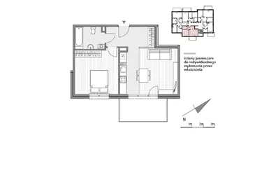 Rzut - Mieszkanie na sprzedaż 2 pokoje o powierzchni 48,11 m² - numer 1.2-10 w Stawowa