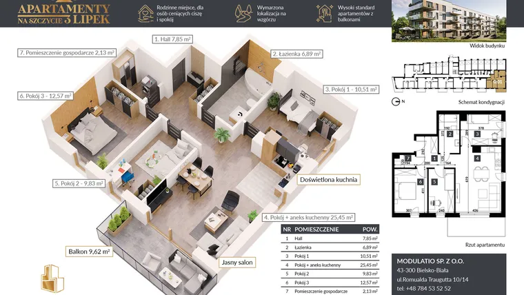 Rzut - Mieszkanie na sprzedaż 4 pokoje o powierzchni 77,55 m² - numer A.0.01 w Apartamenty na Szczycie 3 Lipek