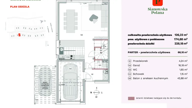 Rzut - Dom na sprzedaż 4 pokoje o powierzchni 125,96 m² - numer 33A w Sianowska Polana