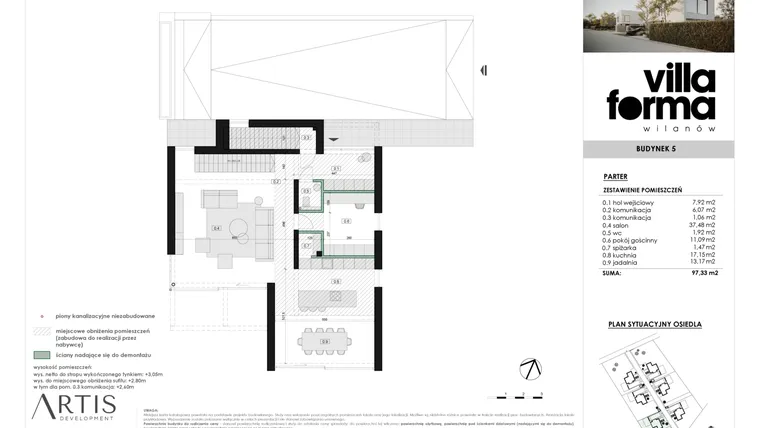Rzut - Dom na sprzedaż 6 pokoi o powierzchni 318,1 m² - numer 5 w Villa Forma