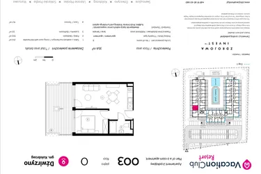 Rzut - Mieszkanie na sprzedaż 2 pokoje o powierzchni 35,6 m² - numer 003 w VacationClub Resort