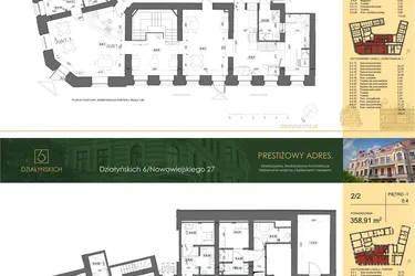 Rzut - Mieszkanie na sprzedaż 16 pokoi o powierzchni 361,16 m² - numer 0.4 w Działyńskich 6