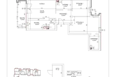 Rzut - Mieszkanie na sprzedaż 3 pokoje o powierzchni 67,35 m² - numer M-12 w Nałęczowska