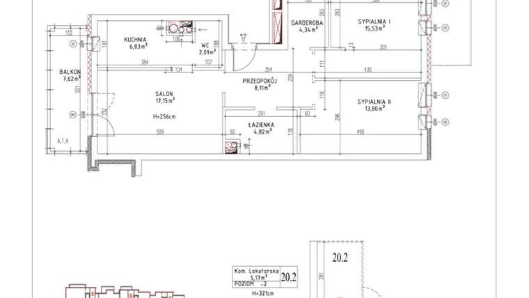 Rzut - Mieszkanie na sprzedaż 3 pokoje o powierzchni 72,59 m² - numer M-25 w Nałęczowska