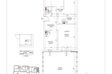Rzut - Mieszkanie na sprzedaż 3 pokoje o powierzchni 63,52 m² - numer M-92 w Nałęczowska