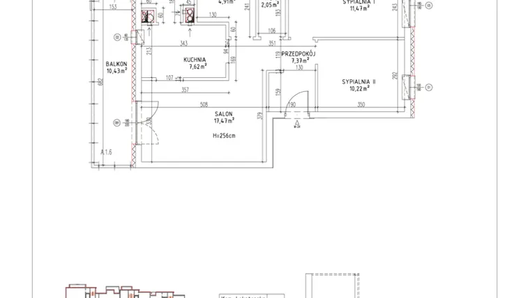 Rzut - Mieszkanie na sprzedaż 3 pokoje o powierzchni 64,27 m² - numer M-24 w Nałęczowska