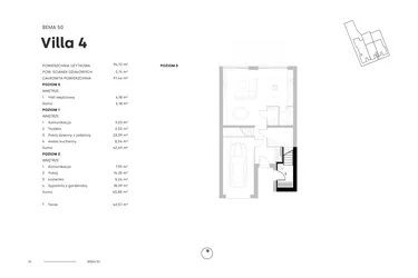 Rzut - Dom na sprzedaż 3 pokoje o powierzchni 94,8 m² - numer 4 w Villa Bema