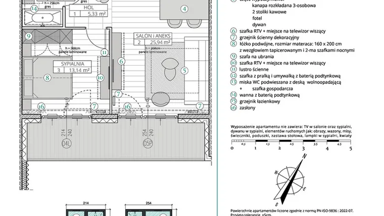 Rzut - Mieszkanie na sprzedaż 2 pokoje o powierzchni 48,99 m² - numer A.2.9 w Remedium
