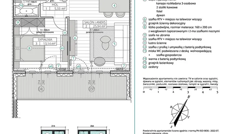 Rzut - Mieszkanie na sprzedaż 2 pokoje o powierzchni 48,99 m² - numer A.3.9 w Remedium