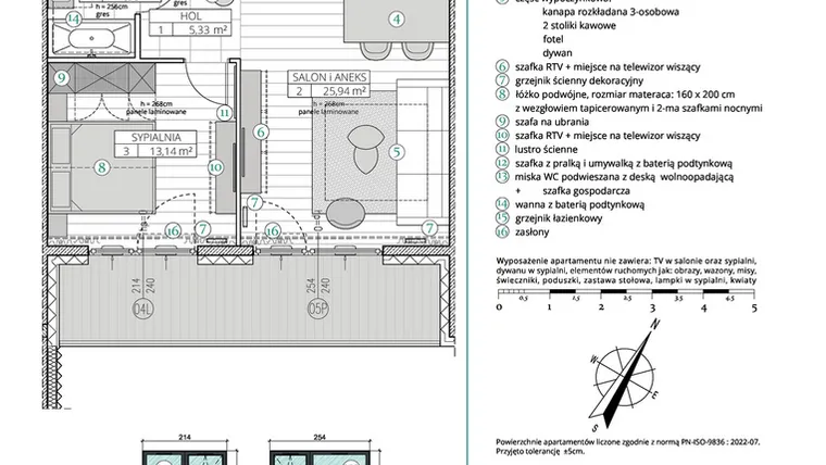 Rzut - Mieszkanie na sprzedaż 2 pokoje o powierzchni 48,99 m² - numer A.4.9 w Remedium