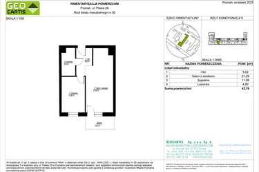 Rzut - Mieszkanie na sprzedaż 2 pokoje o powierzchni 42,19 m² - numer 28/30 w Symfonia Ptasia 28