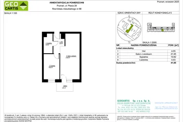 Rzut - Mieszkanie na sprzedaż 2 pokoje o powierzchni 41,55 m² - numer 66 w Symfonia Ptasia 28