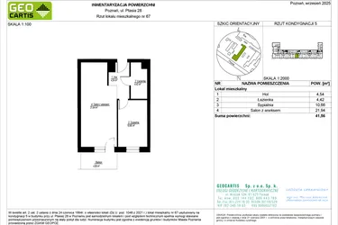 Rzut - Mieszkanie na sprzedaż 2 pokoje o powierzchni 41,56 m² - numer 28/67 w Symfonia Ptasia 28