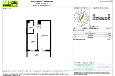 Rzut - Mieszkanie na sprzedaż 2 pokoje o powierzchni 41,57 m² - numer 70 w Symfonia Ptasia 28