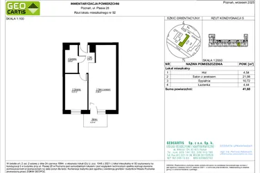 Rzut - Mieszkanie na sprzedaż 2 pokoje o powierzchni 41,68 m² - numer 92 w Symfonia Ptasia 28