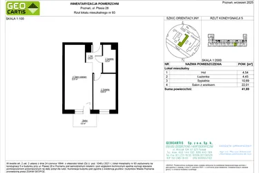 Rzut - Mieszkanie na sprzedaż 2 pokoje o powierzchni 41,69 m² - numer 93 w Symfonia Ptasia 28