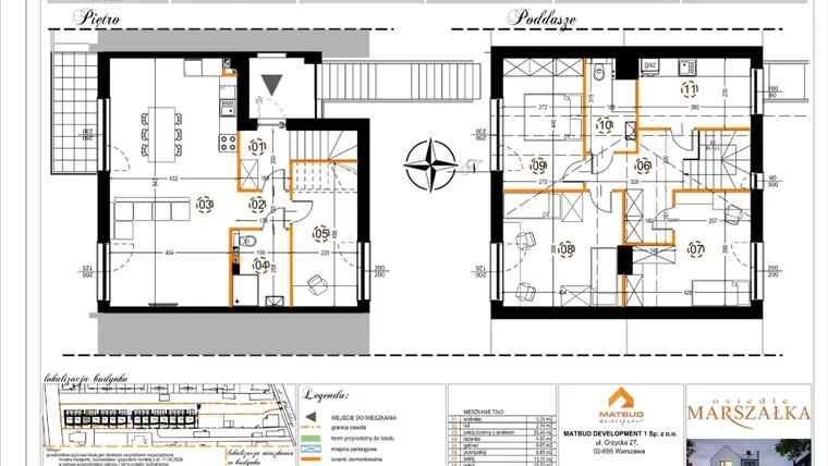 Rzut - Mieszkanie na sprzedaż 5 pokoi o powierzchni 119,01 m² - numer 2.72k w Osiedle Marszałka