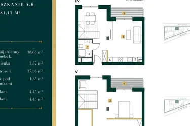 Rzut - Mieszkanie na sprzedaż 2 pokoje o powierzchni 75,86 m² - numer 4.6 w New Iron