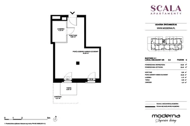 Rzut - Lokal użytkowy na sprzedaż 1 pokój o powierzchni 30,96 m² - numer 2.1-0.6 N w Scala