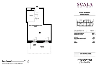 Rzut - Lokal użytkowy na sprzedaż 1 pokój o powierzchni 30,82 m² - numer 2.2-0.6 E w Scala