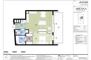 Rzut - Mieszkanie na sprzedaż 5 pokoi o powierzchni 194,39 m² - numer M13 w Apartamenty Orkana