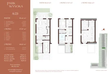 Rzut - Dom na sprzedaż 5 pokoi o powierzchni 192,05 m² - numer A/23 w Park Wysoka