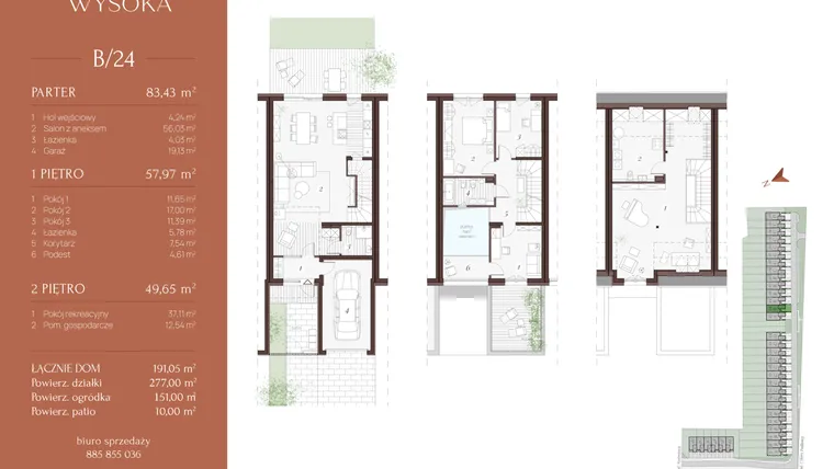 Rzut - Dom na sprzedaż 5 pokoi o powierzchni 192,05 m² - numer B/24 w Park Wysoka