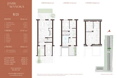 Rzut - Dom na sprzedaż 5 pokoi o powierzchni 192,05 m² - numer B/25 w Park Wysoka
