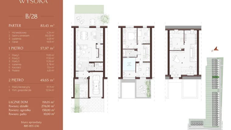 Rzut - Dom na sprzedaż 5 pokoi o powierzchni 192,05 m² - numer B/28 w Park Wysoka