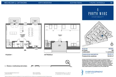 Rzut - Mieszkanie na sprzedaż 4 pokoje o powierzchni 124,49 m² - numer REWAL M3 w Porto Mare
