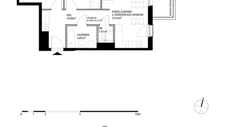 Rzut - Mieszkanie na sprzedaż 3 pokoje o powierzchni 64,33 m² - numer I111 w Nowe Kolibki etap 4