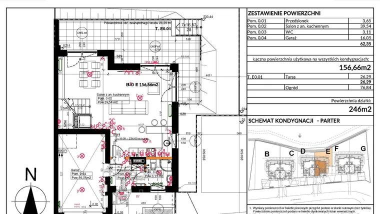 Rzut - Dom na sprzedaż 6 pokoi o powierzchni 156,66 m² - numer 31 E w Domy Klimatyczna
