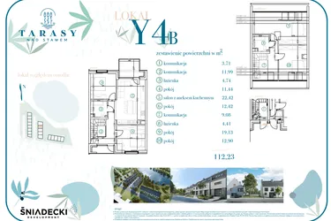 Rzut - Dom na sprzedaż 5 pokoi o powierzchni 115,2 m² - numer Y4B w Tarasy Nad Stawem