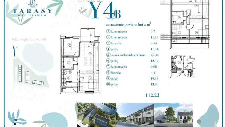 Rzut - Dom na sprzedaż 5 pokoi o powierzchni 115,2 m² - numer Y4B w Tarasy Nad Stawem