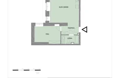 Rzut - Mieszkanie na sprzedaż 2 pokoje o powierzchni 54,32 m² - numer A2 w Komuny Paryskiej 19a