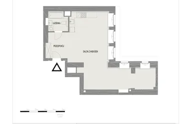 Rzut - Mieszkanie na sprzedaż 1 pokój o powierzchni 57,56 m² - numer A3 w Komuny Paryskiej 19a