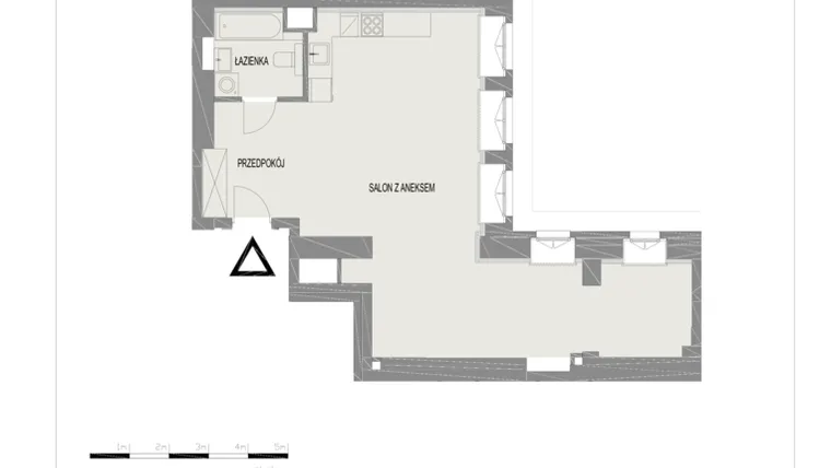 Rzut - Mieszkanie na sprzedaż 1 pokój o powierzchni 57,56 m² - numer A3 w Komuny Paryskiej 19a