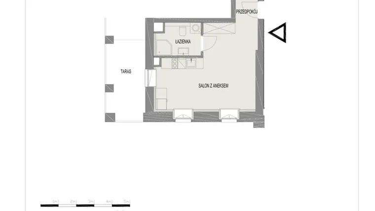 Rzut - Mieszkanie na sprzedaż 1 pokój o powierzchni 33,2 m² - numer A5 w Komuny Paryskiej 19a