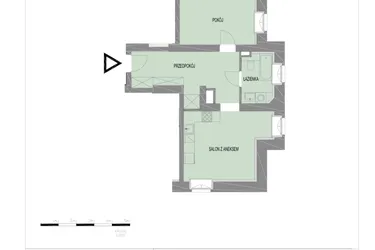 Rzut - Mieszkanie na sprzedaż 2 pokoje o powierzchni 47,54 m² - numer A11 w Komuny Paryskiej 19a