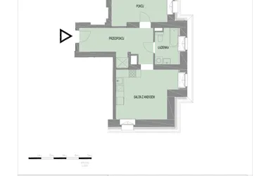 Rzut - Mieszkanie na sprzedaż 2 pokoje o powierzchni 49,51 m² - numer A26 w Komuny Paryskiej 19a