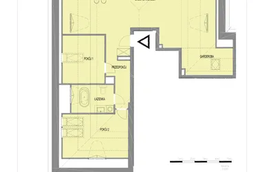 Rzut - Mieszkanie na sprzedaż 3 pokoje o powierzchni 75,48 m² - numer A29 w Komuny Paryskiej 19a