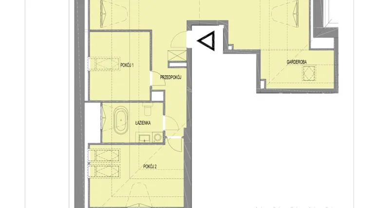 Rzut - Mieszkanie na sprzedaż 3 pokoje o powierzchni 75,48 m² - numer A29 w Komuny Paryskiej 19a