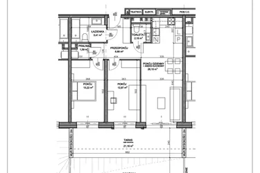 Rzut - Mieszkanie na sprzedaż 3 pokoje o powierzchni 70,72 m² - numer N.D.00.03 w Nobilis
