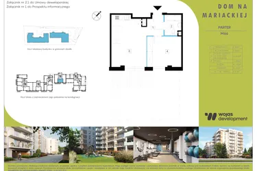 Rzut - Mieszkanie na sprzedaż 2 pokoje o powierzchni 41,35 m² - numer M66 w Dom Na Mariackiej
