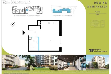 Rzut - Mieszkanie na sprzedaż 1 pokój o powierzchni 32,15 m² - numer M86 w Dom Na Mariackiej