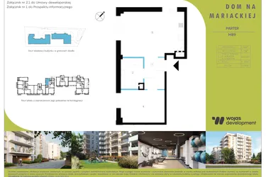 Rzut - Mieszkanie na sprzedaż 2 pokoje o powierzchni 44 m² - numer M89 w Dom Na Mariackiej